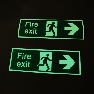 1mm Photoluminescent Safety Exit Sign Fire Evacuation Signage