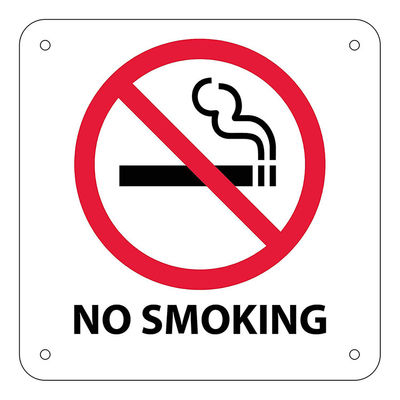 Aluminum Safety Warning Sign For No Smoking