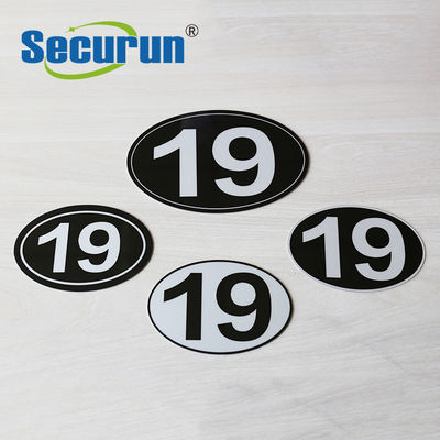 Photoluminescent Metal Reflective Mailbox Post Numbers Black