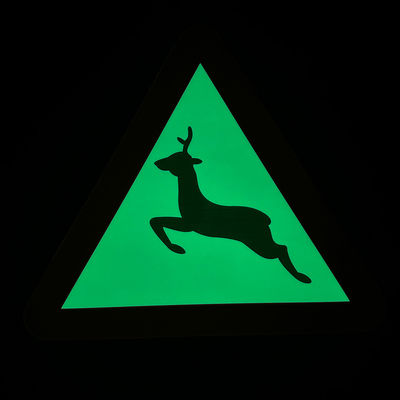 1mm Photoluminescent Triangle Traffic Warning Signage Glow In The Dark