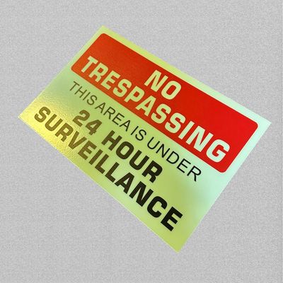 Rectangle No Trespassing Photoluminescent Signage For Office Building