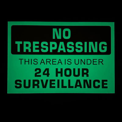 Rectangle No Trespassing Photoluminescent Signage For Office Building