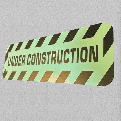 Photoluminescent Under Construction Signage Non-Toxic And Non-Flammable