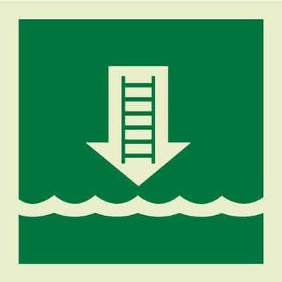 Silk Screen / UV Printing Photoluminescent Signage In Yellow-Green Color For Vessel Safety