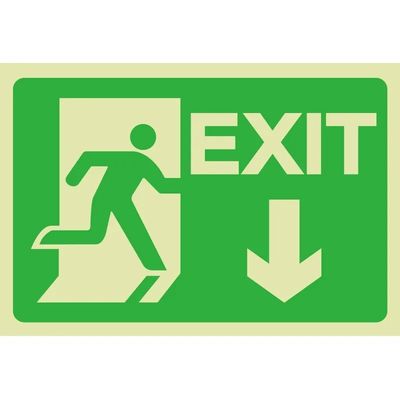 Indicateur de sortie éclatant dans l'obscurité Matériel de montage vert inclus pour une installation simple